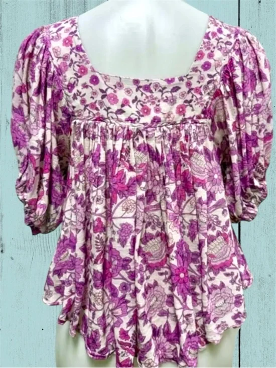 Spell Mossy Short Sleeve Blouse, Med, EUC! - Picture 6 of 12